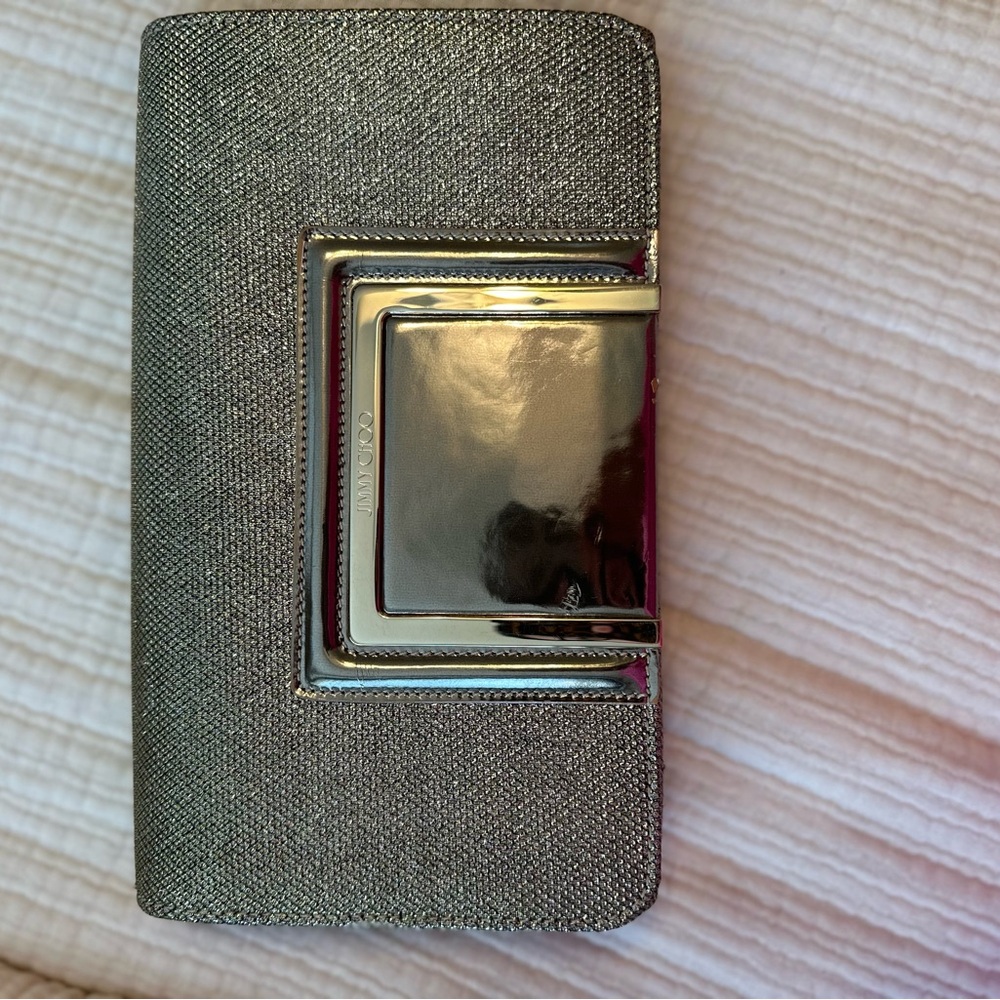 Jimmy Choo Metallic Gold and Silver Clutch